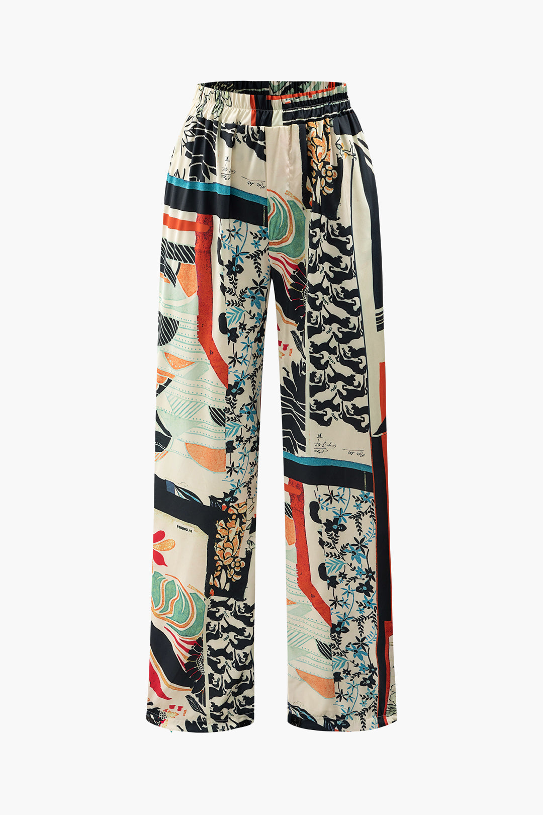 Phoebe™ | High-Waisted Straight-Leg Pants with Floral Pattern