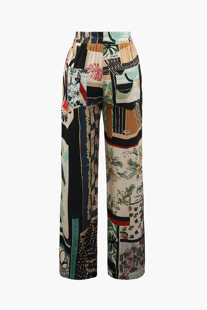 Phoebe™ | High-Waisted Straight-Leg Pants with Floral Pattern