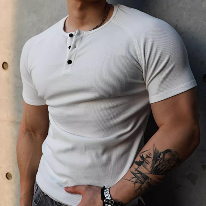 BRYCE SLIM-FIT COTTON HENLEY (230G)