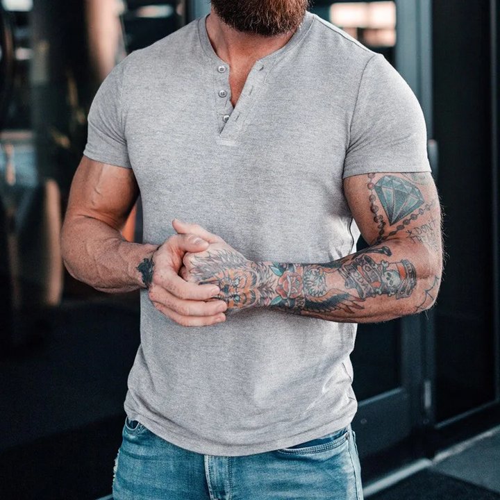 ARIUS MUSCLE-FIT HENLEY SHIRT