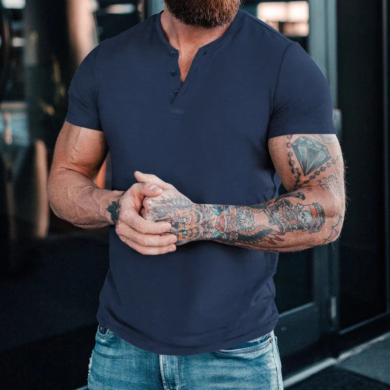 ARIUS MUSCLE-FIT HENLEY SHIRT