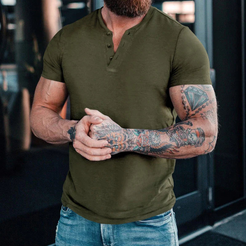 ARIUS MUSCLE-FIT HENLEY SHIRT