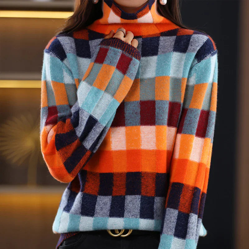 AMELIE TRICOTÉ PATCHWORK TURTLENECK