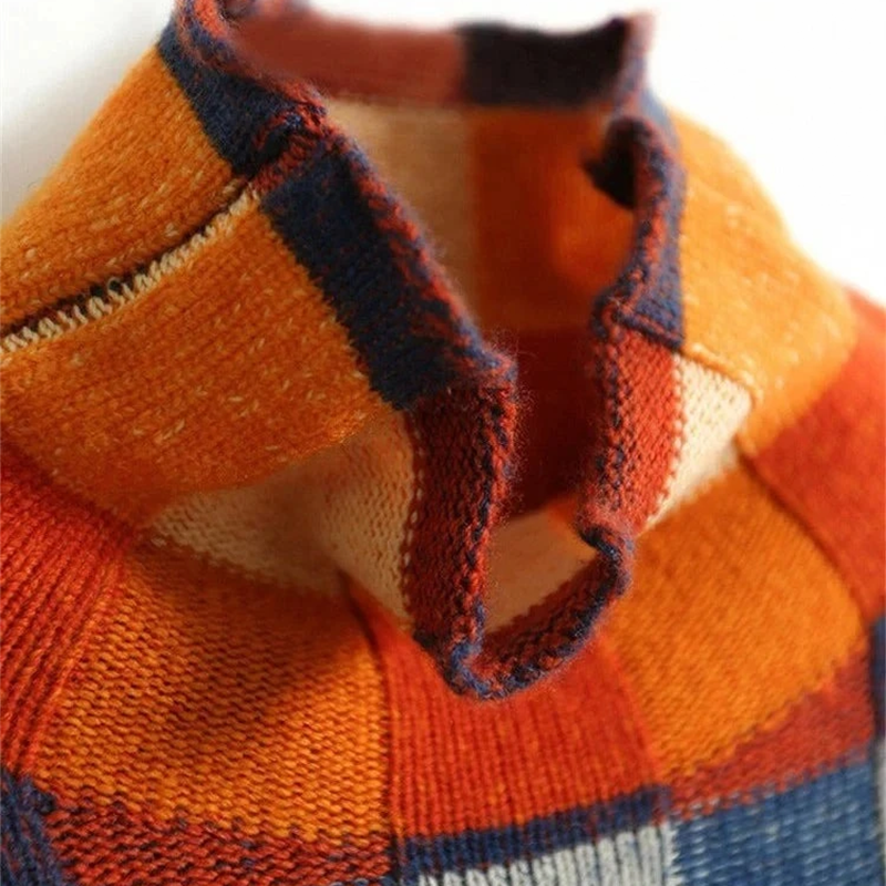 AMELIE TRICOTÉ PATCHWORK TURTLENECK