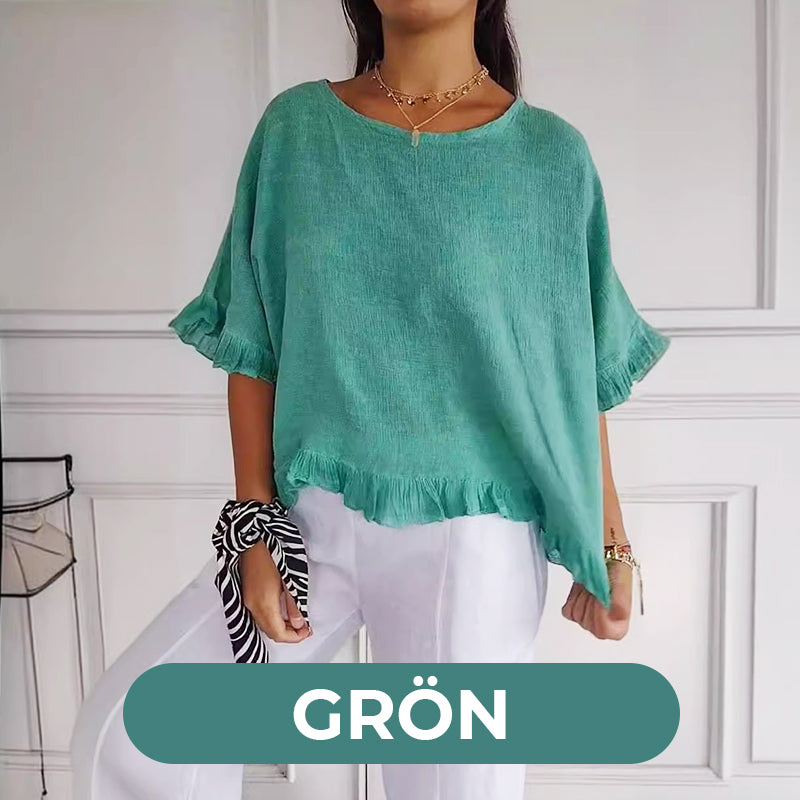 Grace | Summer cotton-linen top with a loose fit